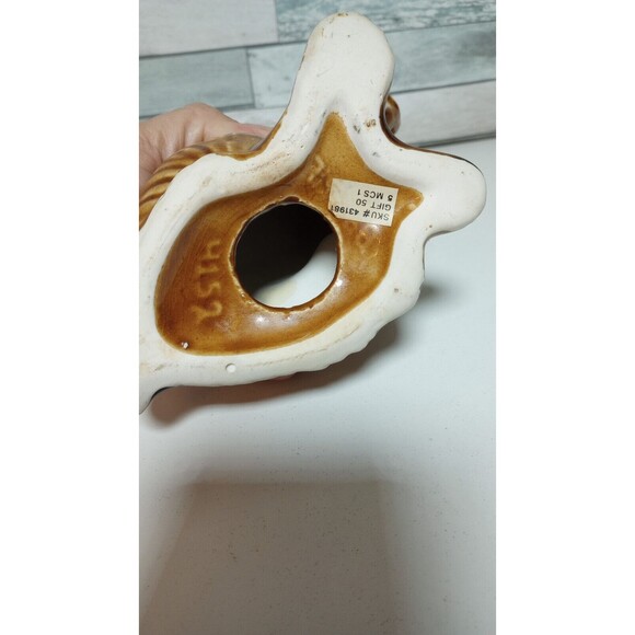 Vintage Ceramic Sitting Dog Spaniel Hound Figurine Brazil MSC Handcrafted Brown - Picture 5 of 8